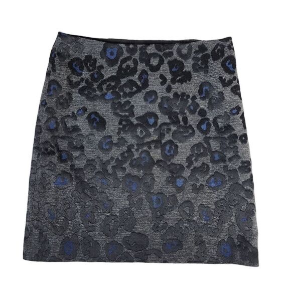 Ann Taylor Leopard Jacquard Floral Skirt - Picture 8 of 11